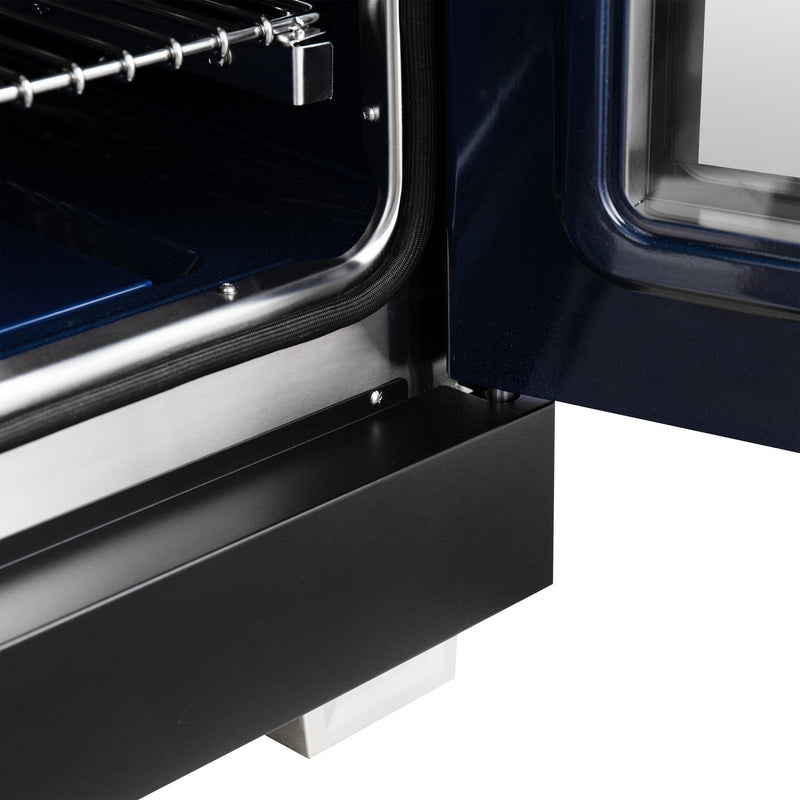 Forno Capriasca 36" Freestanding French Door Gas Range in Black, 6 Burners, Brass Burners, FFSGS6460-36BLK