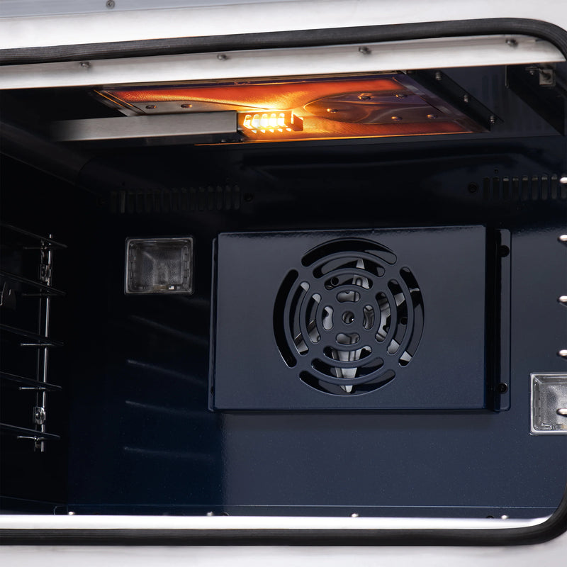 Forno Capriasca 48-Inch Black Freestanding French Door Gas Range, 8 Burners, Convection Oven, Energy Efficient