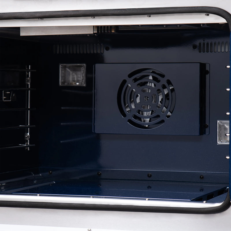 Forno Capriasca 48-Inch White Freestanding French Door Gas Range, 8 Burners, Convection Oven, Energy Efficient