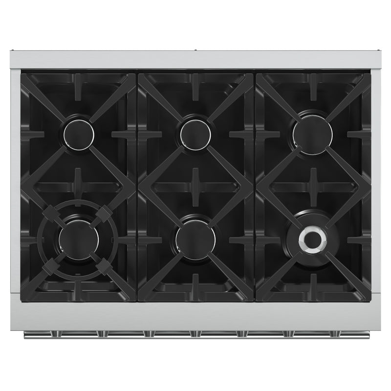 Forno Massimo 36" Freestanding Gas Range in Stainless Steel, 6 Burners, Convection Fan, FFSGS6239-36