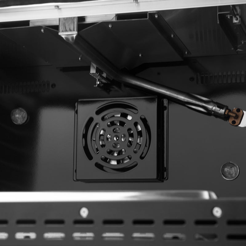 Forno Galiano 36" Freestanding Gas Range in Black, 6 Burners, Cast-Iron Grates, with Antique Brass Handles, FFSGS6244-36BLK