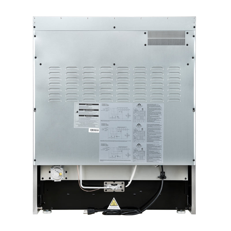 Forno Giovanni 30" Freestanding Gas Range in Black, Air Fry, 5 Burners, with Antique Brass Handles, FFSGS6274-30BLK