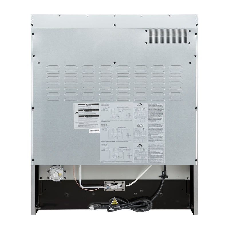 Forno Marco 30" Freestanding Gas Range in Black, 4 Burners, Convection Oven, with Antique Brass Handles, FFSGS6277-30BLK