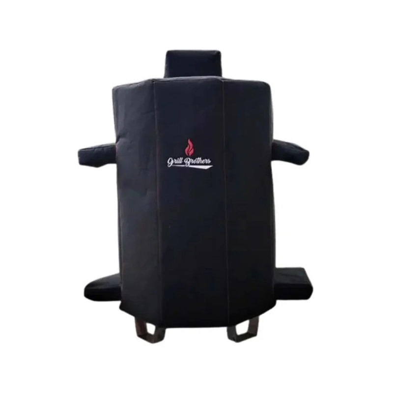 Grill Brothers Cover for Grill Barrel in black high-resistance fabric with embroidered logo and custom fit for outdoor protection.