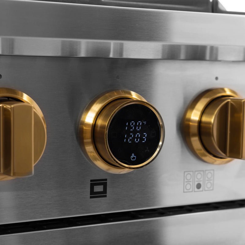 Kucht 36" 5.2 cu ft. Natural Gas Dual Fuel Range with Gold Accents, KXP36-GL