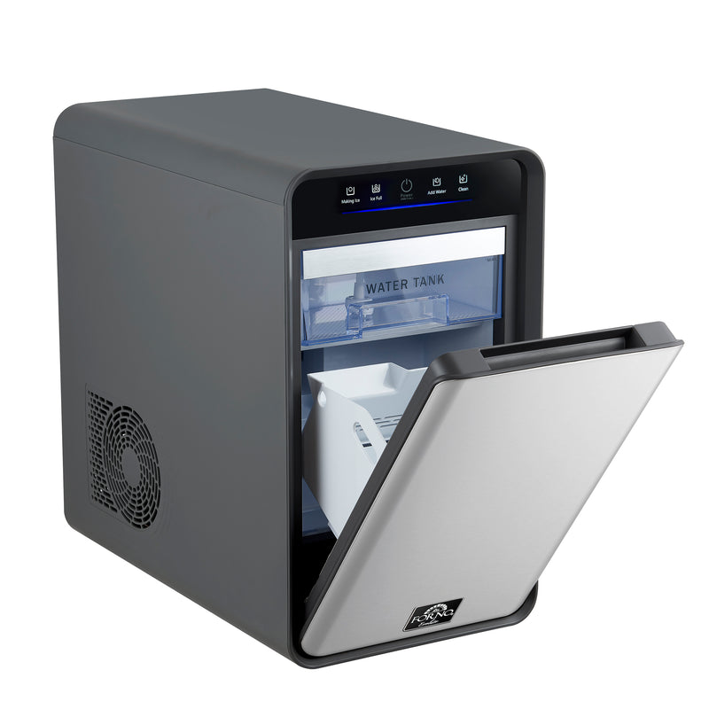 Sferico 11-in Ice Maker, Silver, 32 clear 2-in slow-melting spheres daily, stores more than 10 balls