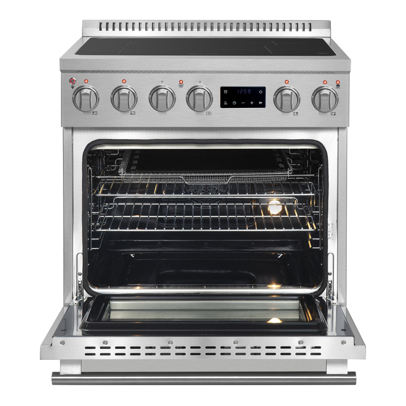 Forno Torino 30" Freestanding Induction Range in Stainless Steel, Air Fry, True Convection, FFSIN0936-30