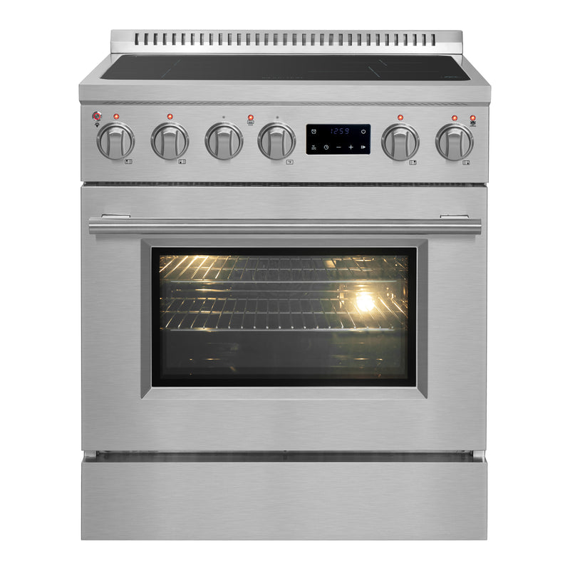 Forno Torino 30" Freestanding Induction Range in Stainless Steel, Air Fry, True Convection, FFSIN0936-30