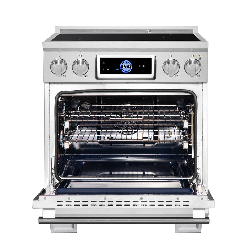 Forno Maximus 30" Freestanding Induction Range in Stainless Steel, Air Fry, True Convection, with Stainless Steel Handles, FFSIN0968-30
