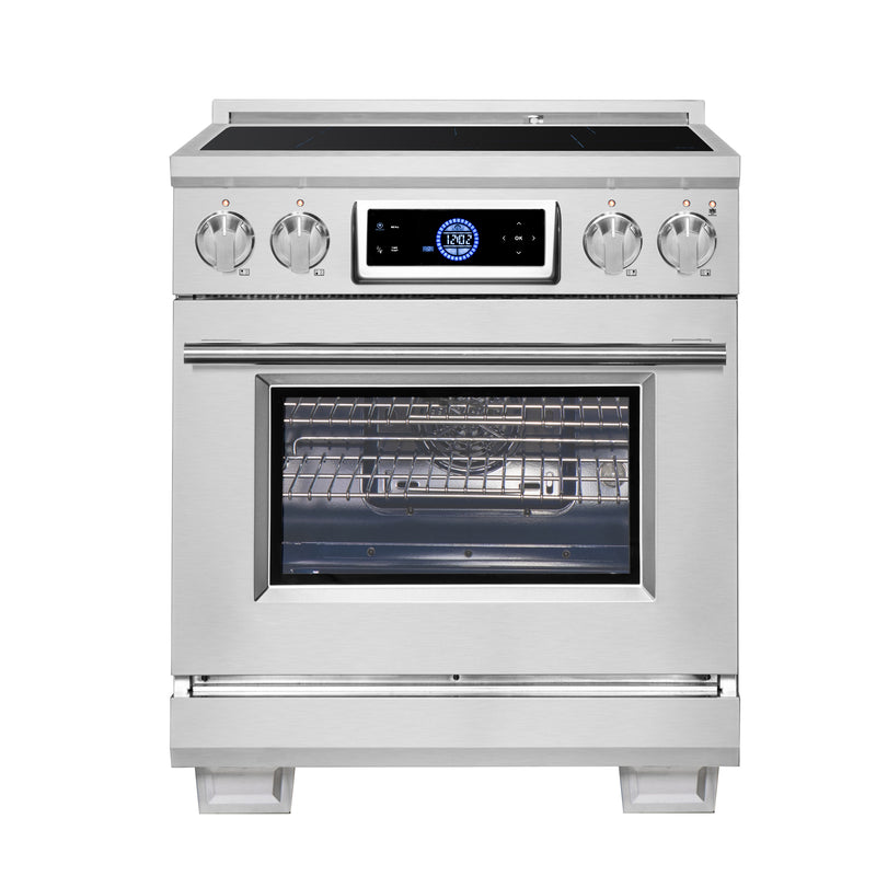 Forno Maximus 30" Freestanding Induction Range in Stainless Steel, Air Fry, True Convection, with Stainless Steel Handles, FFSIN0968-30