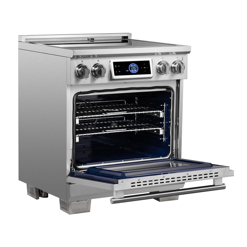 Forno Maximus 30" Freestanding Induction Range in Stainless Steel, Air Fry, True Convection, with Stainless Steel Handles, FFSIN0968-30