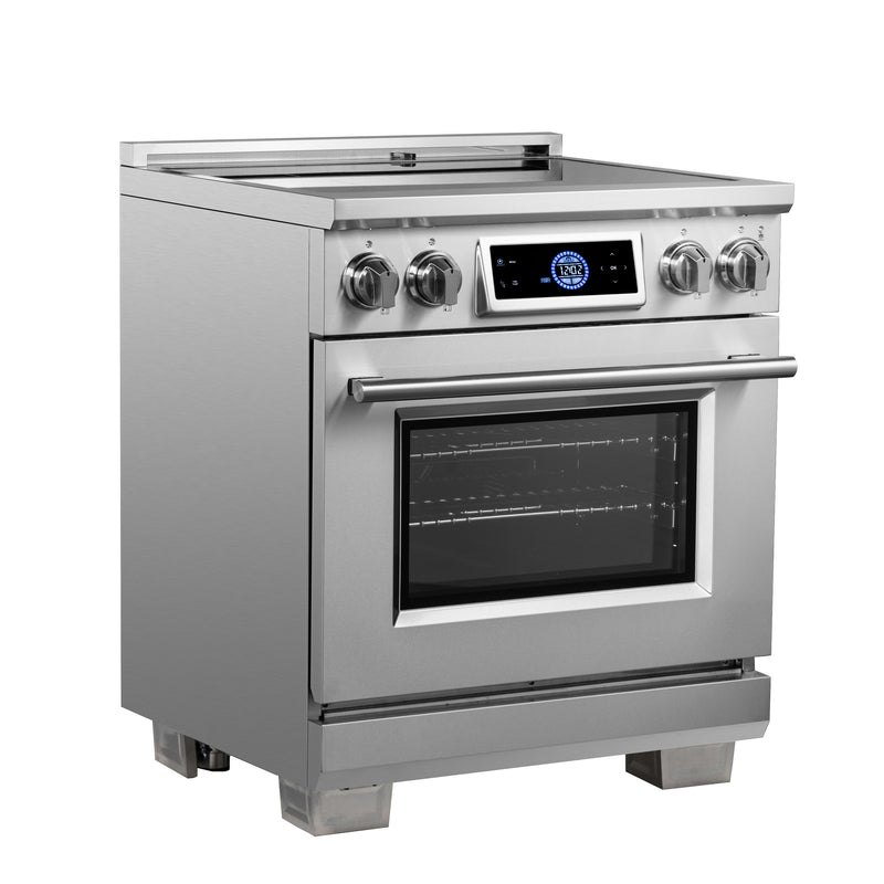 Forno Maximus 30" Freestanding Induction Range in Stainless Steel, Air Fry, True Convection, with Stainless Steel Handles, FFSIN0968-30