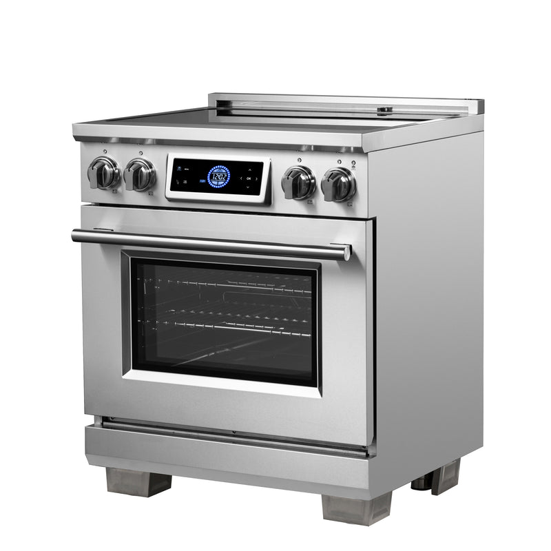 Forno Maximus 30" Freestanding Induction Range in Stainless Steel, Air Fry, True Convection, with Stainless Steel Handles, FFSIN0968-30