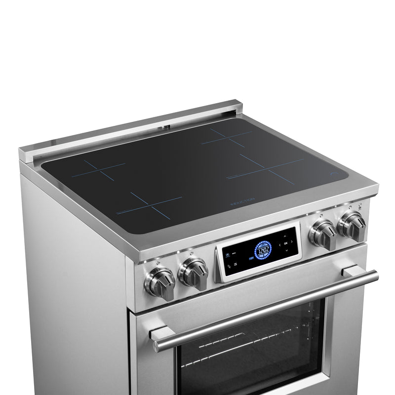 Forno Maximus 30" Freestanding Induction Range in Stainless Steel, Air Fry, True Convection, with Stainless Steel Handles, FFSIN0968-30