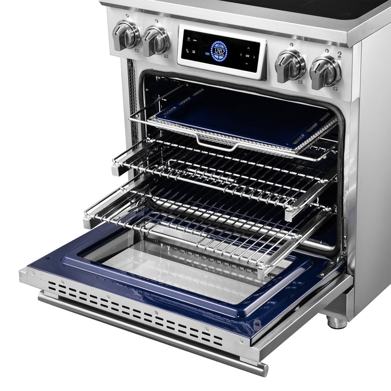 Forno Maximus 30" Freestanding Induction Range in Stainless Steel, Air Fry, True Convection, with Stainless Steel Handles, FFSIN0968-30