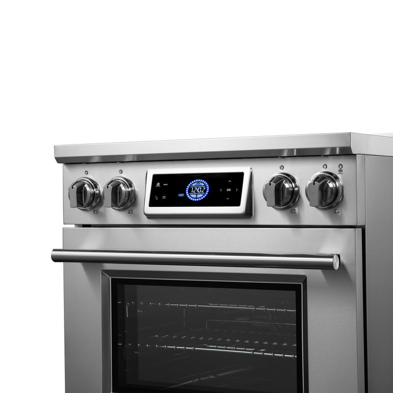 Forno Maximus 30" Freestanding Induction Range in Stainless Steel, Air Fry, True Convection, with Stainless Steel Handles, FFSIN0968-30