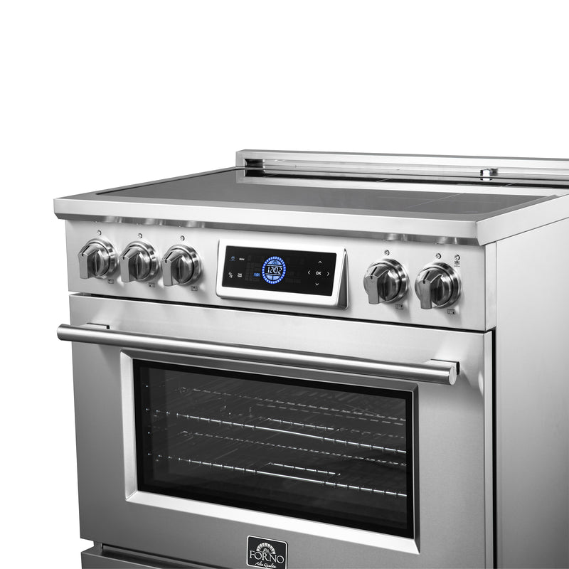 Forno Maximus 36" Freestanding Induction Range in Stainless Steel, Air Fry, True Convection, with Stainless Steel Handles, FFSIN0968-36