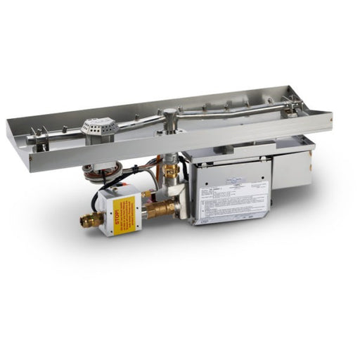 HPC Fire Inspired Linear Interlink Pan Inserts 24VAC with stainless steel modular design and liquid propane ignition system.