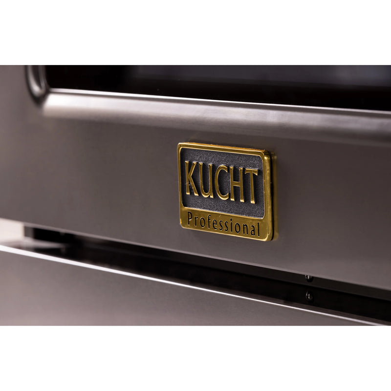 Kucht Gemstone Professional 30" 4.2 cu ft. Propane Gas Range in Titanium Stainless Steel with Gold Knobs, KEG303/LP