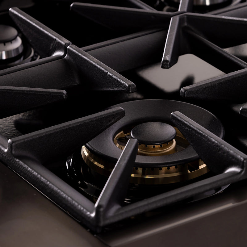 Kucht Professional 48" 6.7 cu ft. Natural Gas Dual Fuel Range in Titanium Stainless Steel with Gold Knobs, KXD48