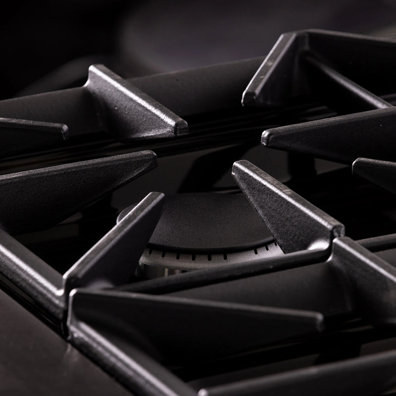 Kucht Gemstone 36" 5.2 cu ft. Propane Gas Dual Fuel Range in Black with Gold Knobs, KED364/LP