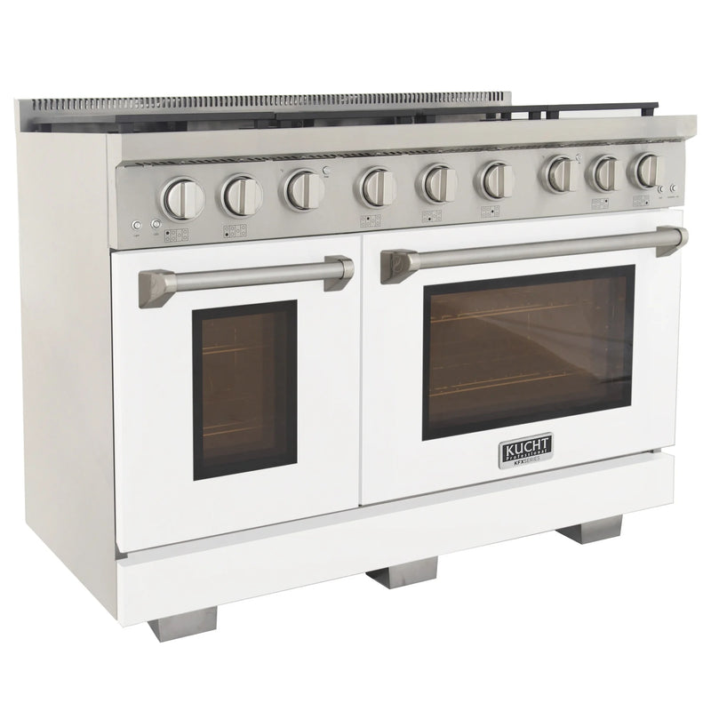Kucht Professional 48" 6.7 cu ft. Natural Gas Range in White, KFX4800X-W