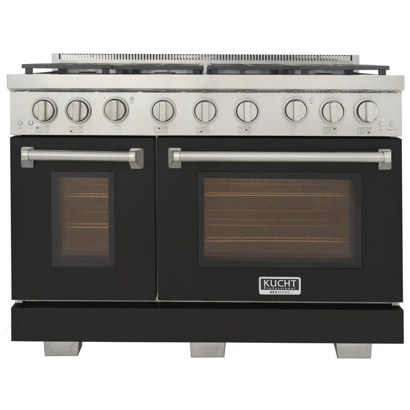 Kucht Professional 48" 6.7 cu ft. Natural Gas Range in Black, KFX4800X-BK