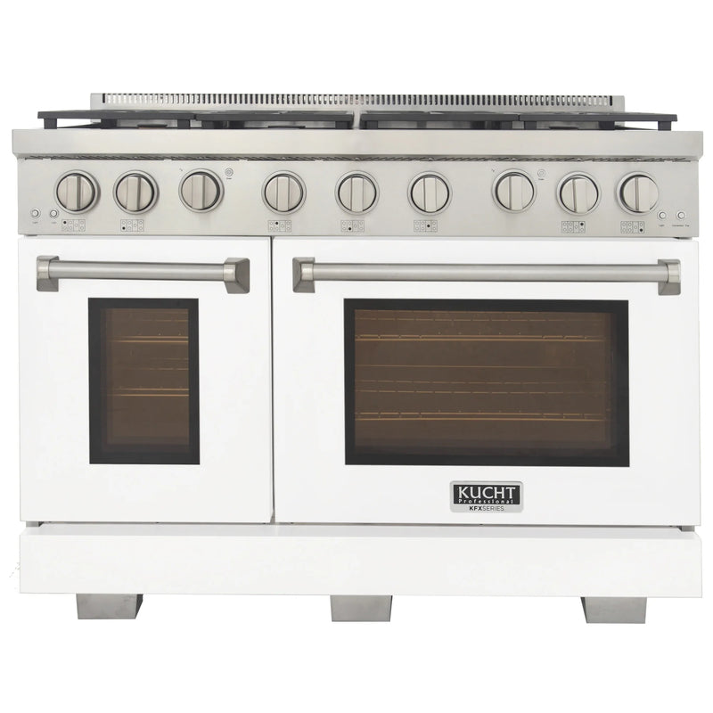 Kucht Professional 48" 6.7 cu ft. Natural Gas Range in White, KFX4800X-W