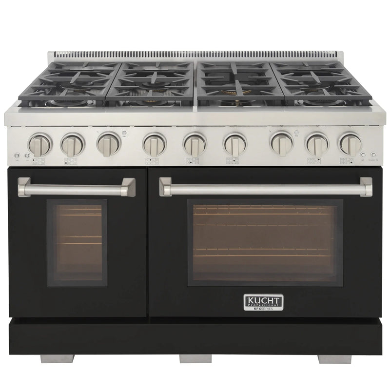 Kucht Professional 48" 6.7 cu ft. Natural Gas Range in Black, KFX4800X-BK
