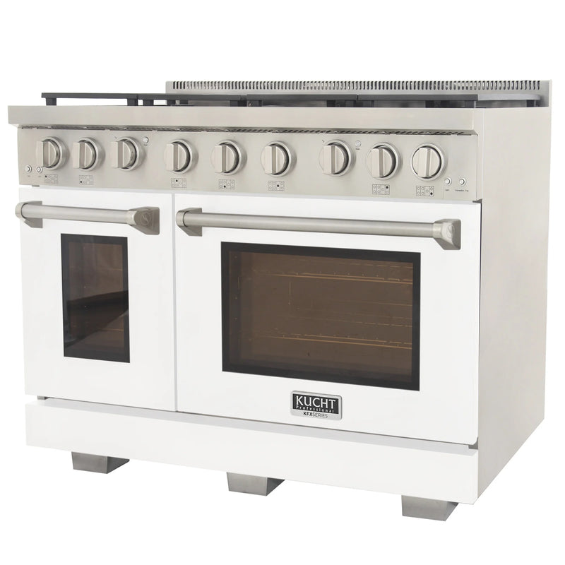 Kucht Professional 48" 6.7 cu ft. Propane Gas Range in White, KFX4800X/LP-W