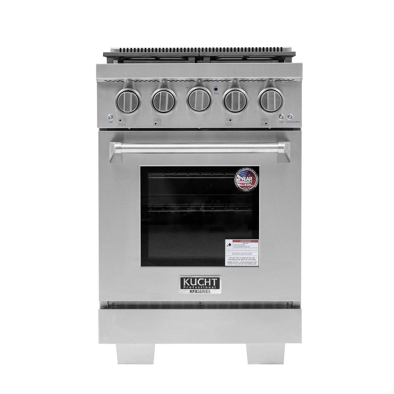 Kucht Professional 24" 2.5 cu ft. Natural Gas Range in Stainless Steel, KFX2400X-S
