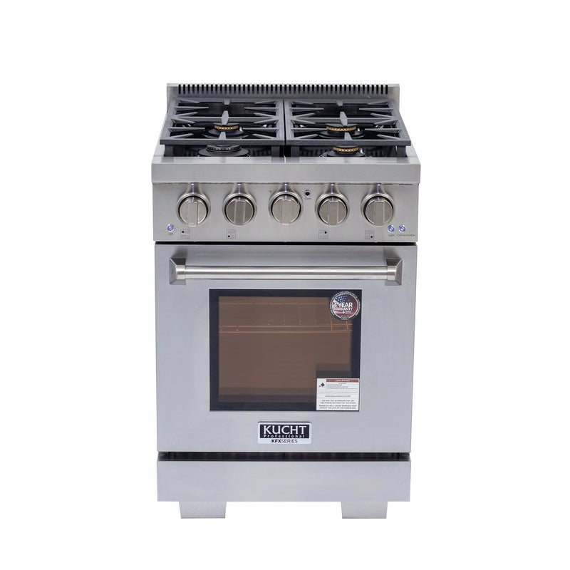 Kucht Professional 24" 2.5 cu ft. Propane Gas Range in Stainless Steel, KFX2400X/LP-S