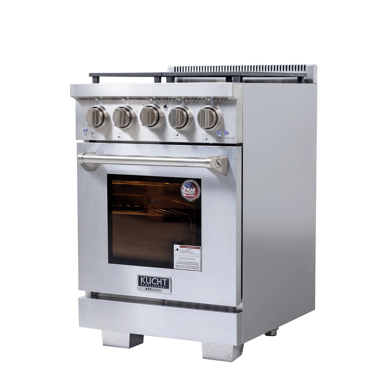 Kucht Professional 24" 2.5 cu ft. Natural Gas Range in Stainless Steel, KFX2400X-S
