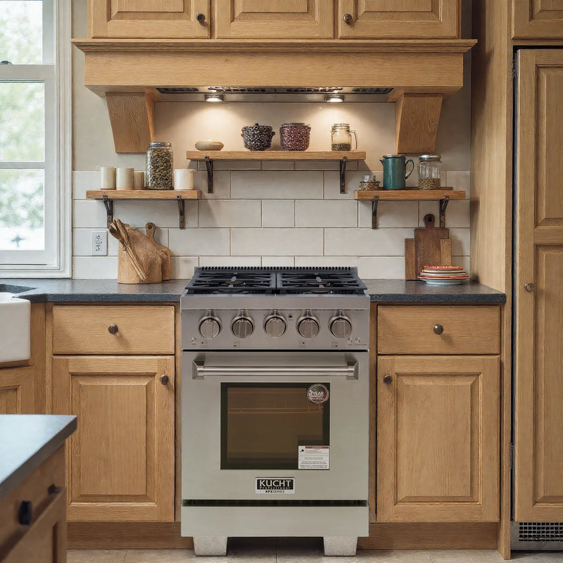 Kucht Professional 24" 2.5 cu ft. Propane Gas Range in Stainless Steel, KFX2400X/LP-S