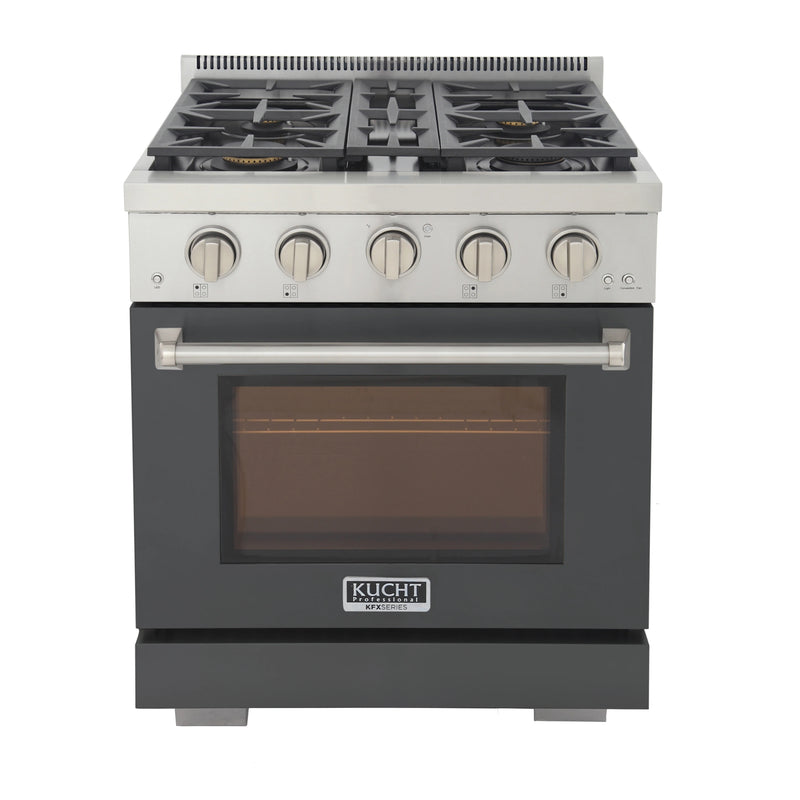 Kucht Professional 30" 4.2 cu ft. Propane Gas Range in Cement Gray, KFX3000X/LP-GY