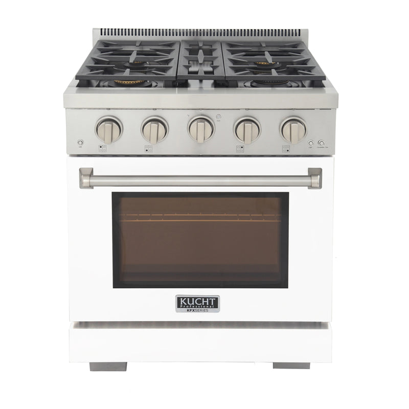 Kucht Professional 30" 4.2 cu ft. Natural Gas Range in White, KFX3000X-W
