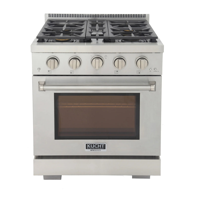 Kucht Professional 30" 4.2 cu ft. Propane Gas Range in Stainless Steel, KFX3000X/LP-S