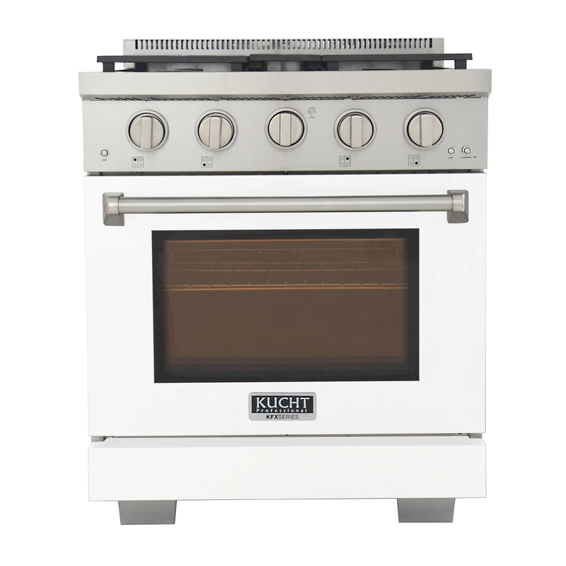 Kucht Professional 30" 4.2 cu ft. Propane Gas Range in White, KFX3000X/LP-W