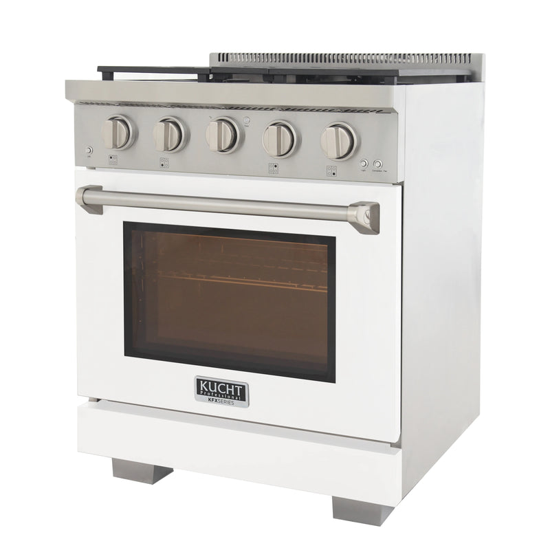 Kucht Professional 30" 4.2 cu ft. Propane Gas Range in White, KFX3000X/LP-W