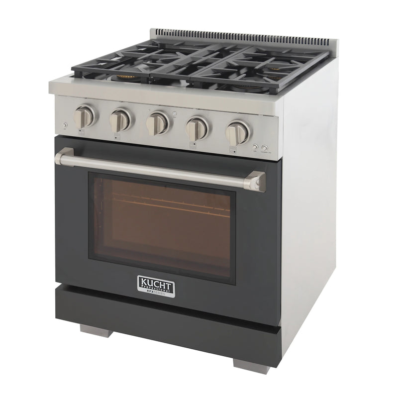 Kucht Professional 30" 4.2 cu ft. Propane Gas Range in Cement Gray, KFX3000X/LP-GY