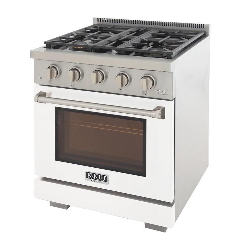 Kucht Professional 30" 4.2 cu ft. Natural Gas Range in White, KFX3000X-W