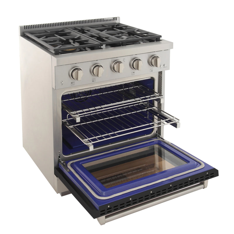 Kucht Professional 30" 4.2 cu ft. Natural Gas Range in Black, KFX3000X-BK