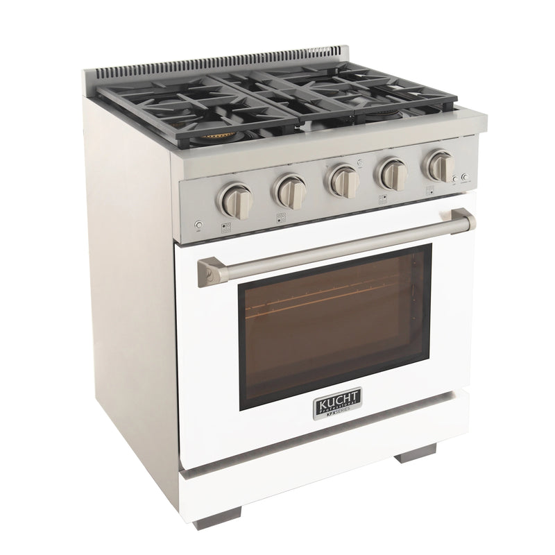 Kucht Professional 30" 4.2 cu ft. Propane Gas Range in White, KFX3000X/LP-W
