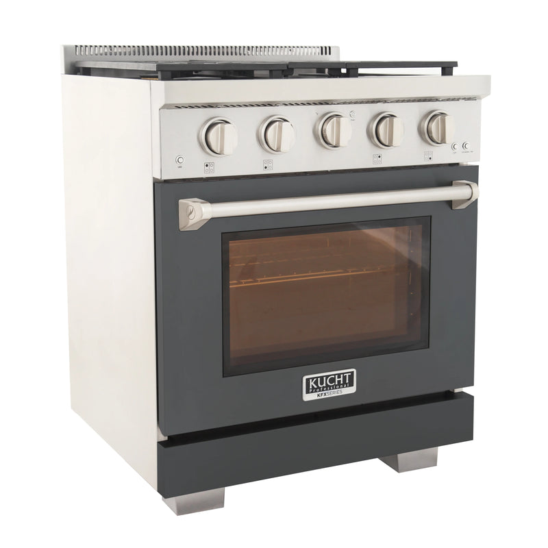 Kucht Professional 30" 4.2 cu ft. Propane Gas Range in Cement Gray, KFX3000X/LP-GY