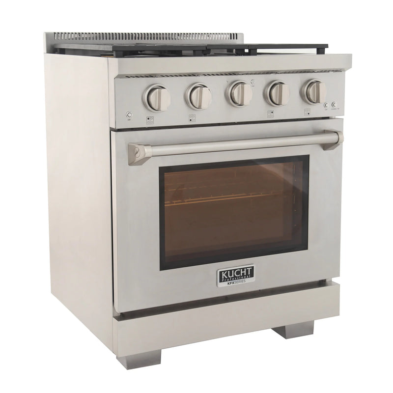 Kucht Professional 30" 4.2 cu ft. Propane Gas Range in Stainless Steel, KFX3000X/LP-S