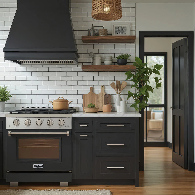 Kucht Professional 30" 4.2 cu ft. Natural Gas Range in Black, KFX3000X-BK