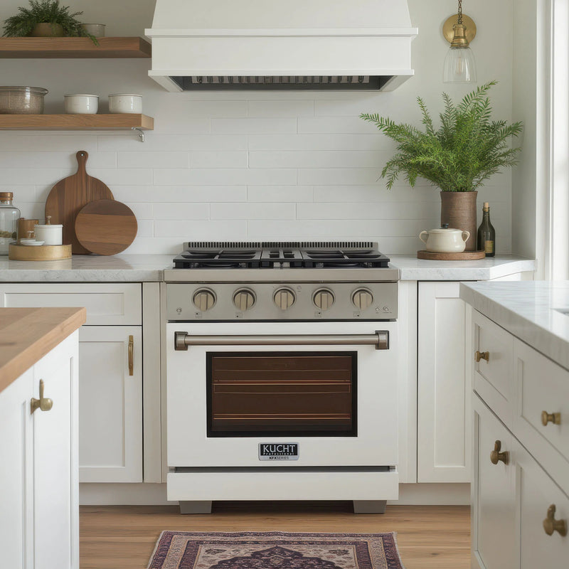 Kucht Professional 30" 4.2 cu ft. Natural Gas Range in White, KFX3000X-W