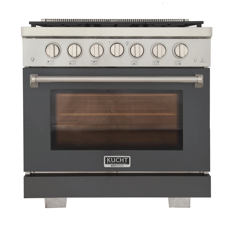 Kucht Professional 36" 5.2 cu ft. Natural Gas Range in Cement Gray, KFX3600X-GY