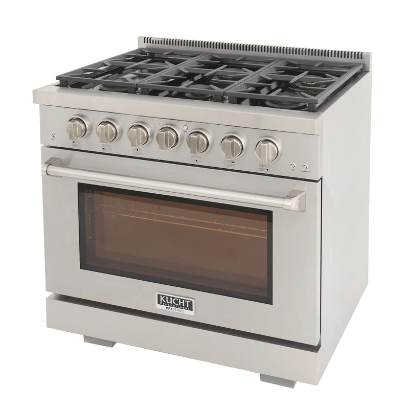 Kucht Professional 36" 5.2 cu ft. Natural Gas Range in Stainless Steel, KFX3600X-S