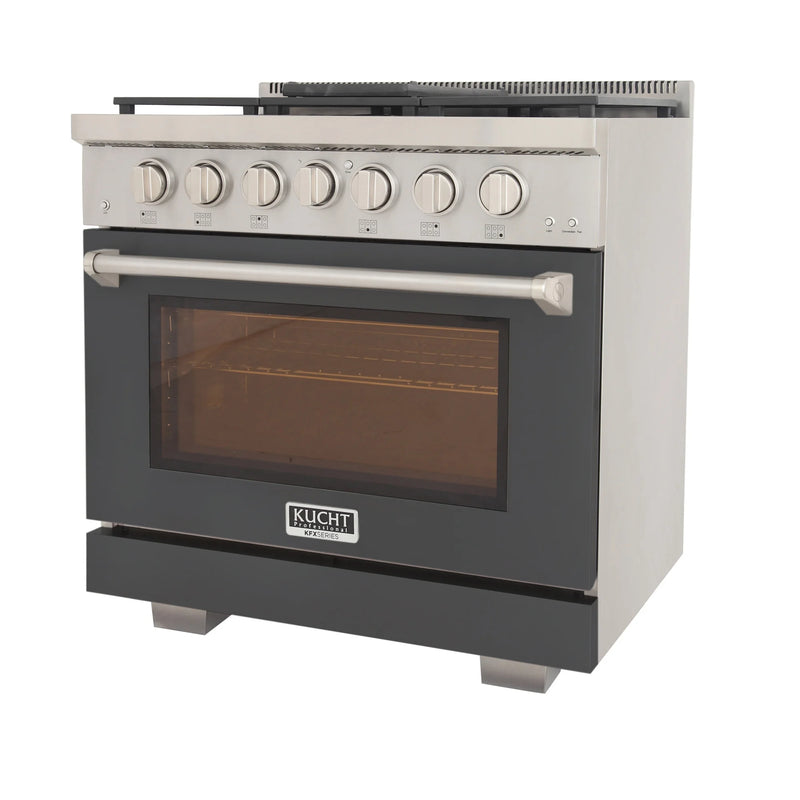 Kucht Professional 36" 5.2 cu ft. Natural Gas Range in Cement Gray, KFX3600X-GY